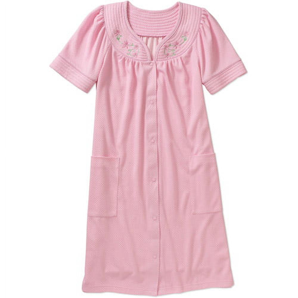 White Stag Women's Short Sleeve Zip Front Breakfast Robe (Sizes S-3X ...