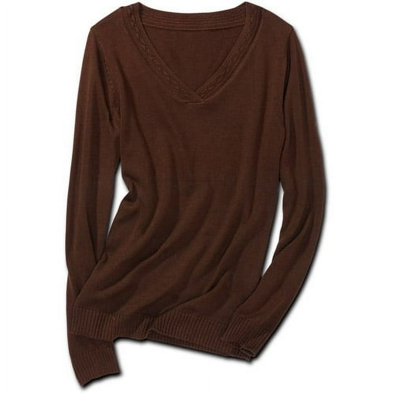 White Stag Women s V Neck Sweater Walmart