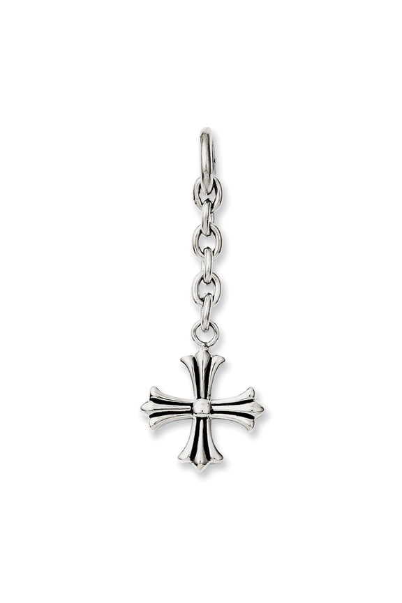 White Stainless Steel Charm Pendant Necklace With Interchangeable 2 In 18 mm