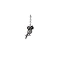 thumbnail image 1 of White Stainless Steel Charm Pendant Necklace With Interchangeable Cubic Zirconia CZ Round Black 2.5 In 17 mm, 1 of 2