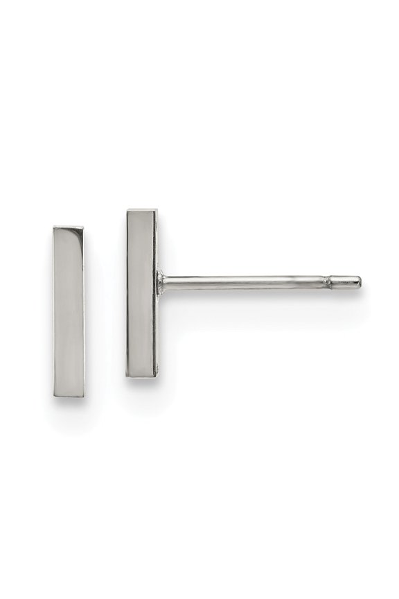 White Stainless Steel Earring Button Women'S 10 mm 2
