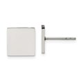 thumbnail image 1 of White Stainless Steel Earring Button Women'S 9 mm Polished Square Post Earrings, 1 of 3