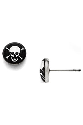 White Stainless Steel Earring Button Women'S Epoxy