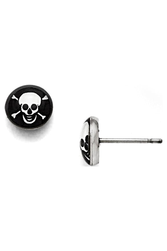 White Stainless Steel Earring Button Women'S Epoxy