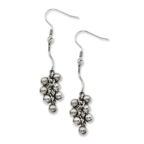 White Stainless Steel Earring Drop & Dangle Women'S 64 mm 11
