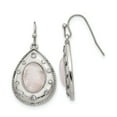 thumbnail image 1 of White Stainless Steel Earring Drop & Dangle Women'S Cubic Zirconia CZ Quartz Rose, 1 of 4