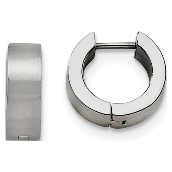 White Stainless Steel Earring Hinged Huggie Women'S 11 mm