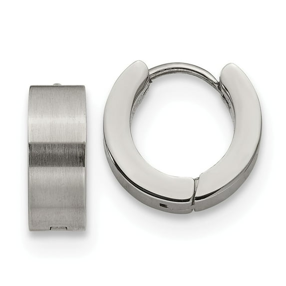 White Stainless Steel Earring Hinged Huggie Women'S 13 mm