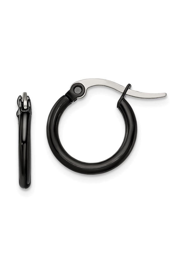 White Stainless Steel Earring Hoop Women'S 15.5 mm 2