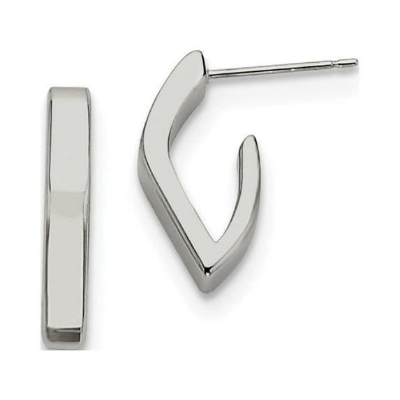 White Stainless Steel Earring J-Hoop Women'S 16 mm