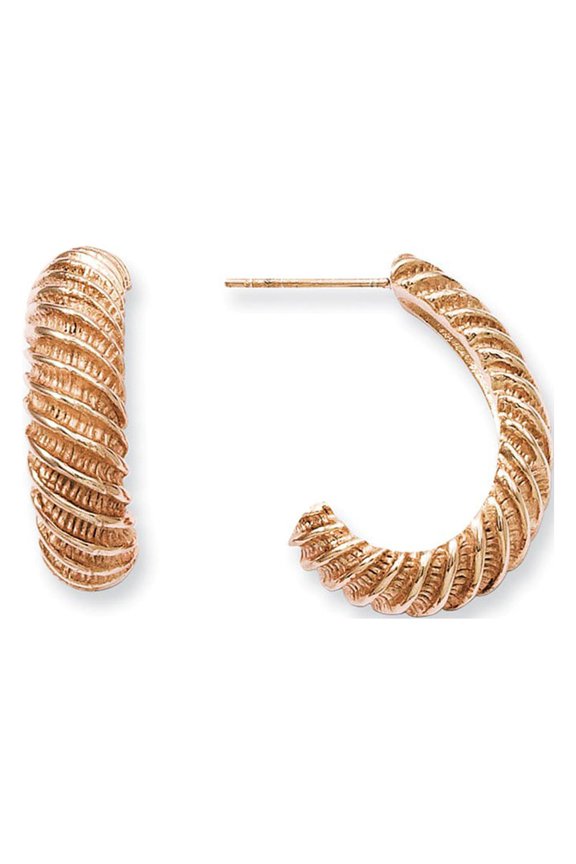 White Stainless Steel Earring J-Hoop Women'S 22 mm 6