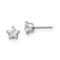 thumbnail image 1 of White Stainless Steel Earring Stud Women'S Cubic Zirconia CZ Irregular Clear 6.57 mm 6.65, 1 of 3