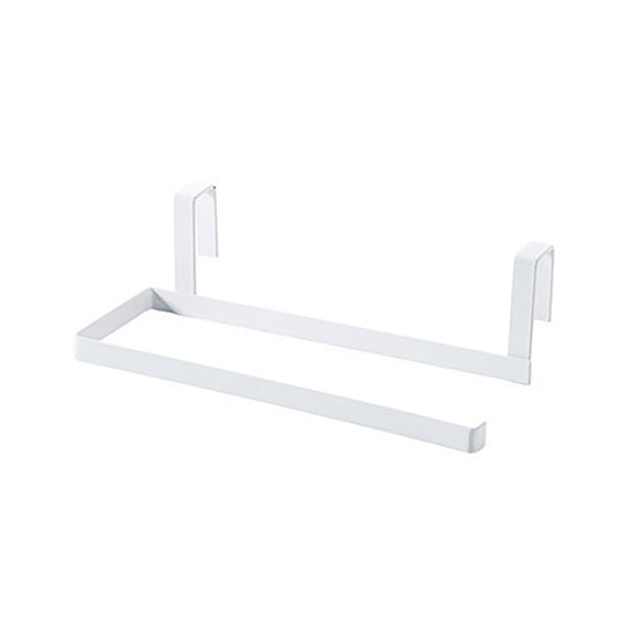White Stainless Steel Paper Towel Holder - No-Drilling Under Cabinet Roll Dispenser for Kitchen Bathroom Rv Over Door Mount, 1Pcs