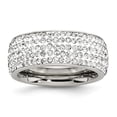thumbnail image 1 of White Stainless Steel Ring Band Eternity Crystal Clear, 1 of 6