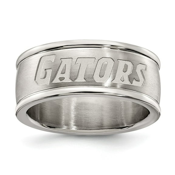 White Stainless Steel Ring Band Florida NCAA University of