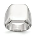 thumbnail image 1 of White Stainless Steel Ring Band Signet Polished Square, 1 of 6