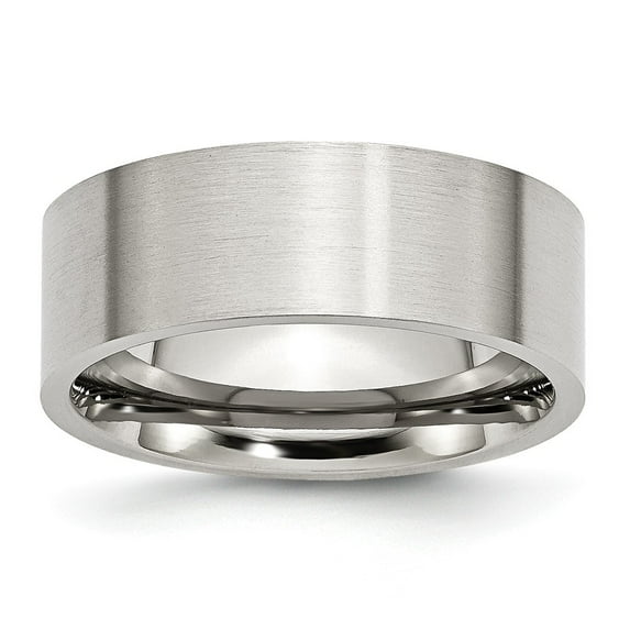 White Stainless Steel Ring Band Wedding Comfort Flat