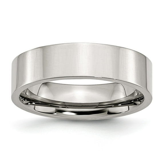 White Stainless Steel Ring Band Wedding Comfort Flat