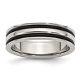 thumbnail image 1 of White Stainless Steel Ring Band Wedding Grooved Standard, 1 of 6
