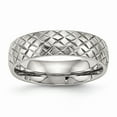 thumbnail image 1 of White Stainless Steel Ring Band Wedding Polished Textured, 1 of 6