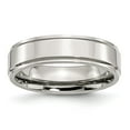 thumbnail image 1 of White Stainless Steel Ring Band Wedding Ridged Comfort, 1 of 6