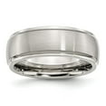 thumbnail image 1 of White Stainless Steel Ring Band Wedding Ridged Standard, 1 of 5
