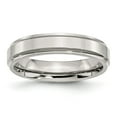 thumbnail image 1 of White Stainless Steel Ring Band Wedding Ridged Standard, 1 of 6
