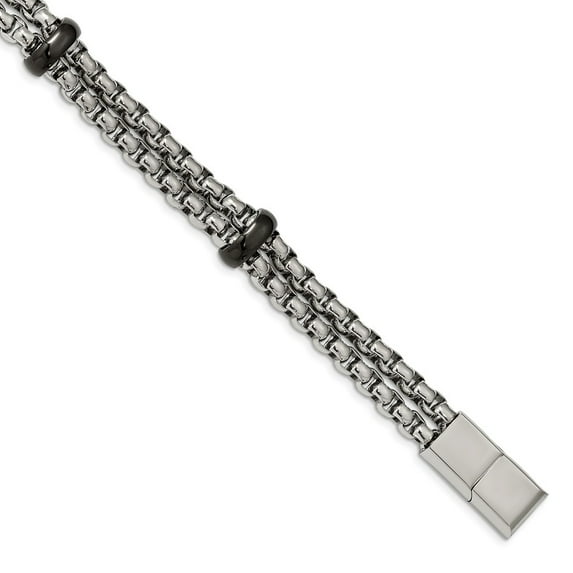 White Stainless Steel bracelet Contemporary 8 in 11.32 mm