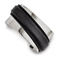 thumbnail image 1 of White Stainless Steel bracelet Cuff Black 39 mm Polished with Leather Bangle, 1 of 3