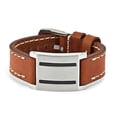 thumbnail image 1 of White Stainless Steel bracelet ID Black Grey Brown Men's 8.75 in 22 mm, 1 of 3