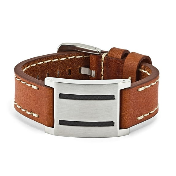 White Stainless Steel bracelet ID Black Grey Brown Men's 8.75 in 22 mm