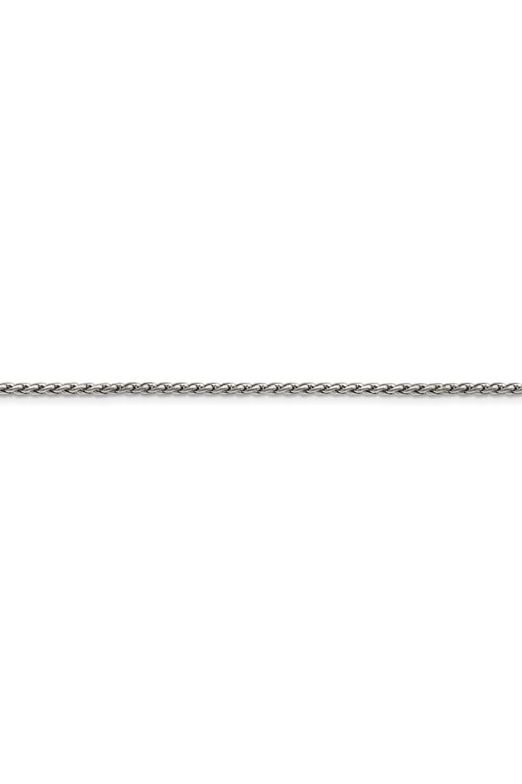 White Stainless Steel chain Spiga (Wheat) 20 in 3 mm