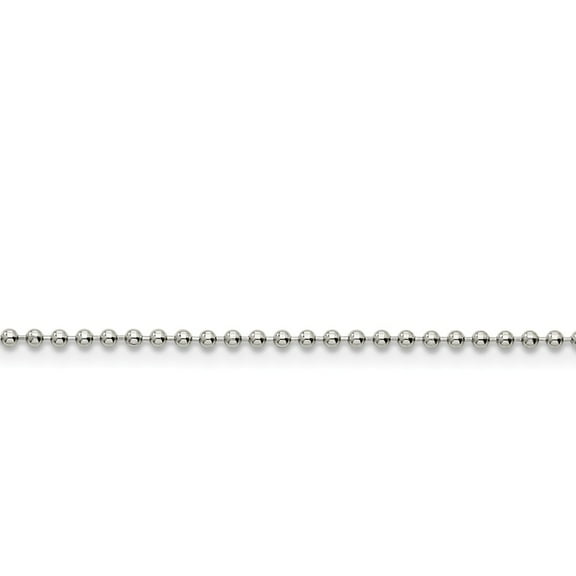 White Stainless Steel necklace Ball (Beaded) chain 30 in 2 mm