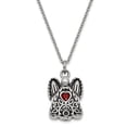 thumbnail image 1 of White Stainless Steel necklace Cable with pendant Themed Closed Back Cubic Zirconia CZ 18 in 2 mm, 1 of 5