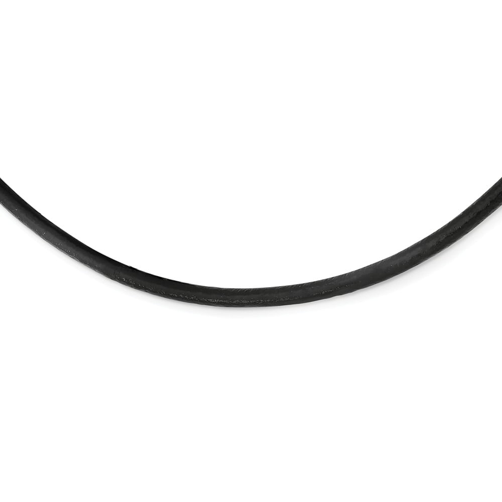White Stainless Steel necklace Cord & Leather 20 in 3 mm