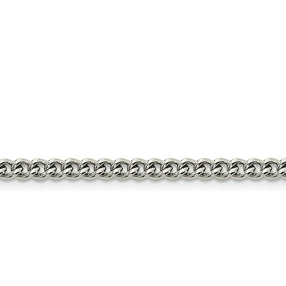 White Stainless Steel necklace Curb chain 22 in 4 mm