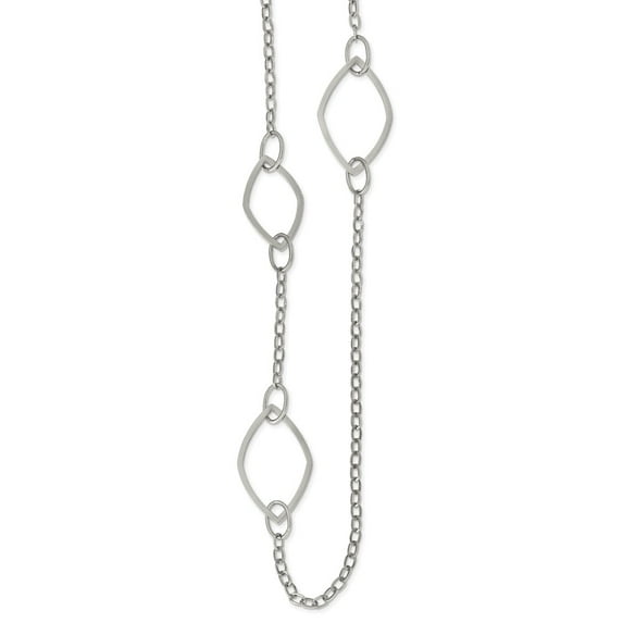 White Stainless Steel necklace Fancy 36 in 4.2 mm Polished 36in Link