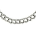 thumbnail image 1 of White Stainless Steel necklace Open Link Fancy Textured 17.5 in 11 mm, 1 of 3