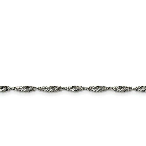 White Stainless Steel necklace Singapore chain 24 in 3 mm