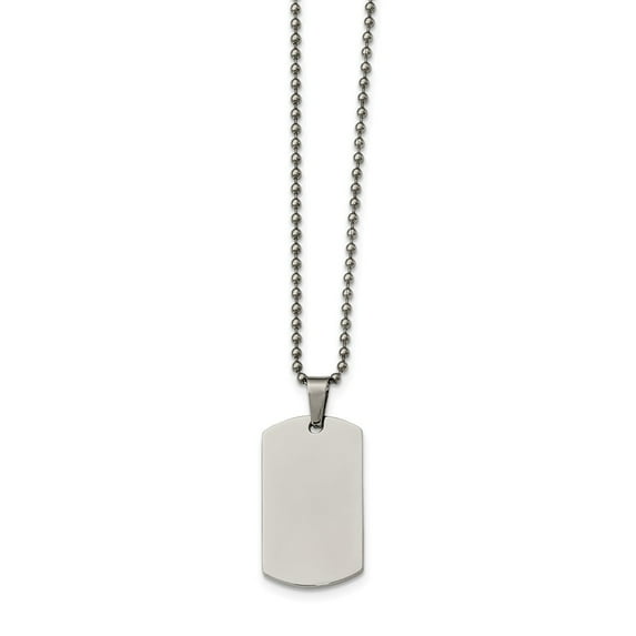 White Stainless Steel necklace with pendant Men's 24 in 21.64 mm