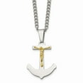 thumbnail image 1 of White Stainless Steel necklace with pendant Men's 24 in 23.2 mm, 1 of 3