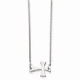 thumbnail image 1 of White Stainless Steel necklace with pendant Sideways Cross 16.75 in 2 mm, 1 of 3