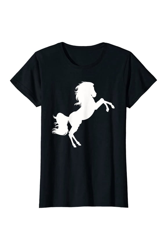 White Stallion Horse Silhouette Riding Love T-shirt