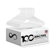 White Standard Plastic Hangers - Space Saving Durable Tubular Heavy Duty Clothes Hanger Set Ideal for Laundry/Daily Use, Can Hold Up to 5.5 Lbs. for Coats, Jackets, Pants & Dress (100-Pack)
