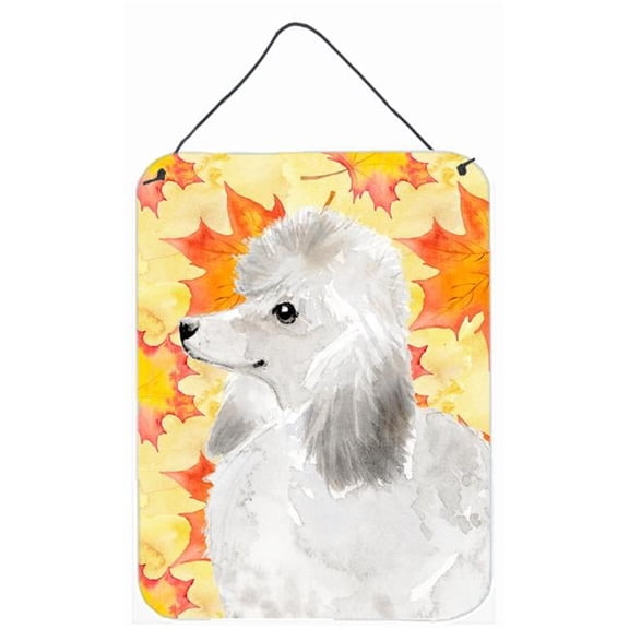 White Standard Poodle Fall Wall or Door Hanging Prints