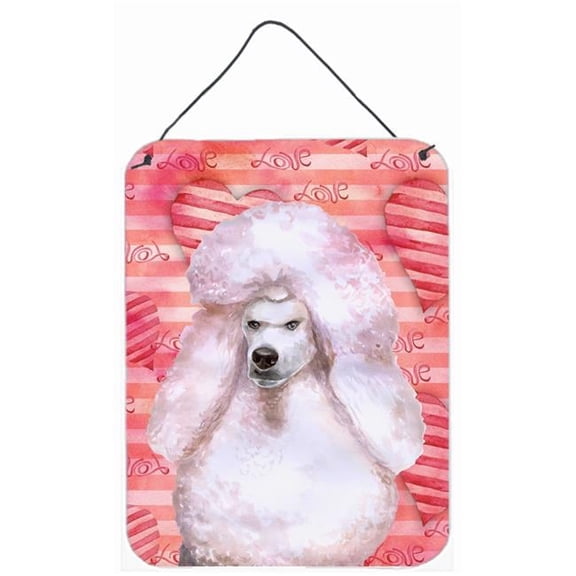 White Standard Poodle Love Wall or Door Hanging Prints - 12in. x 16in.