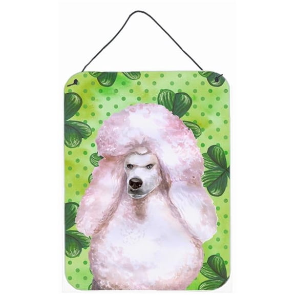 White Standard Poodle St Patricks Wall or Door Hanging Prints