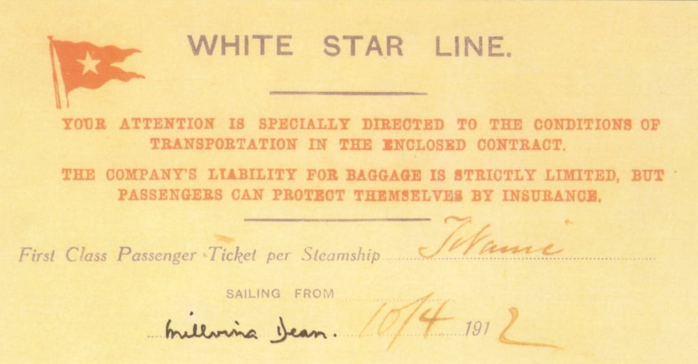 White Star Line 1st Class ticket for Titanic Canvas Art - (18 x 24)