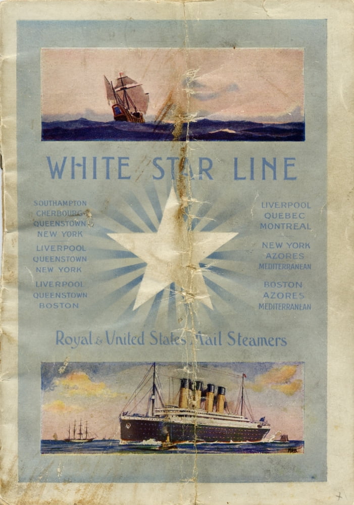 White Star Line Passenger list booklet 1 cover Canvas Art - (24 x 36)