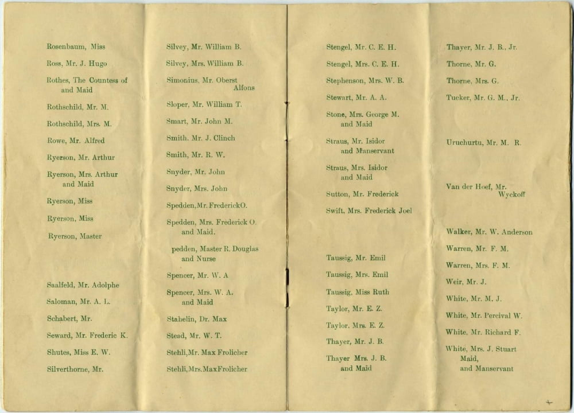 White Star Line Passenger list booklet 10 Canvas Art - (18 x 24)